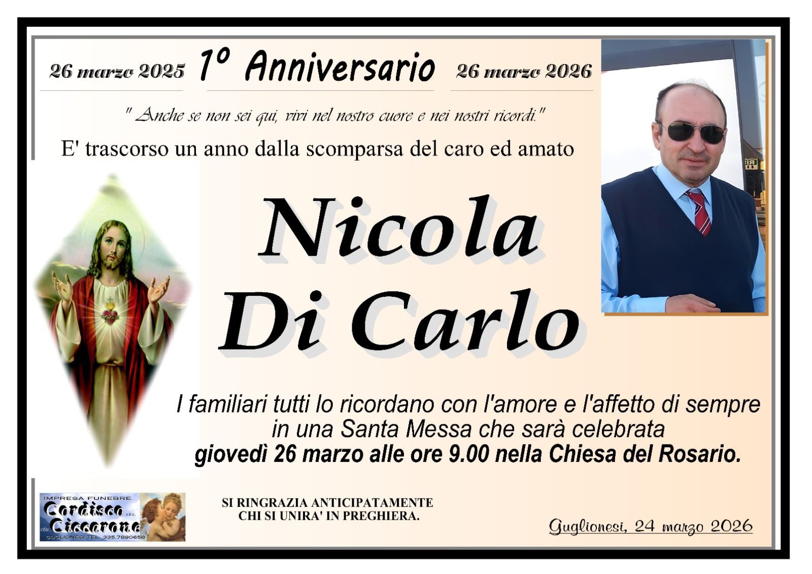 Necrologio Nicola Di Carlo